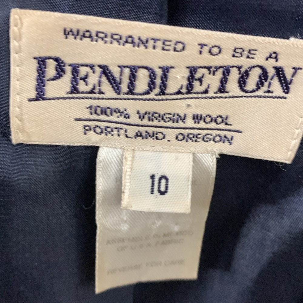 Pendleton 💯 Wool Navy Blue Vintage Blazer - Picture 4 of 10